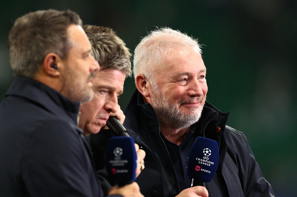 Gallagher joined the TNT Sports coverage pitch side too