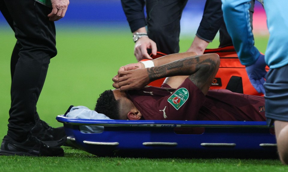 Savinho was stretchered off in tears during Manchester City's defeat to Tottenham