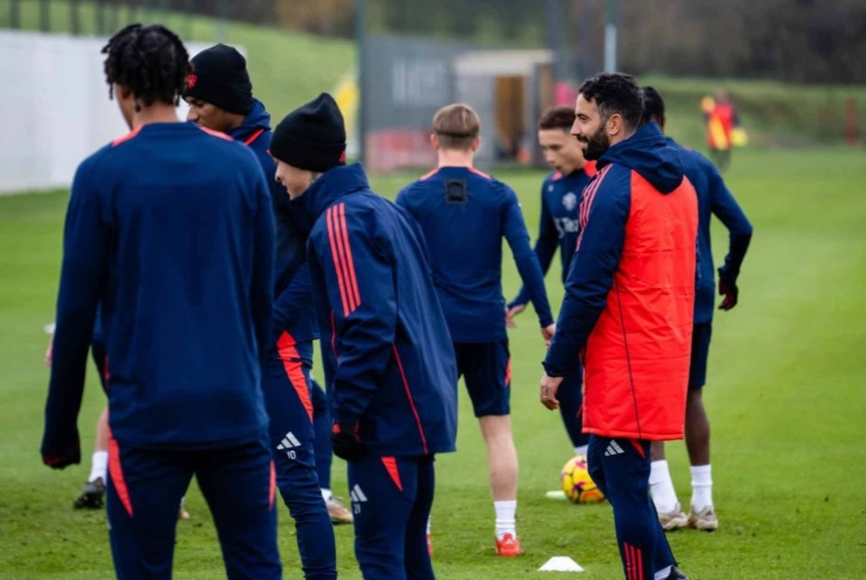 Ruben Amorim has taken his first session as Manchester United manager