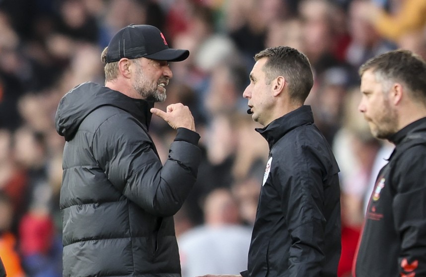 Former Liverpool boss Jurgen Klopp clashing with Coote back in 2022