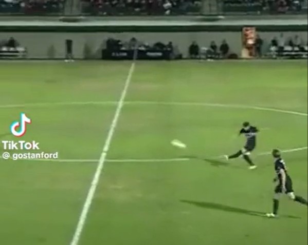 A commentator went wild after an amazing late goal in a US college match