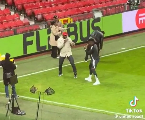 Andre Onana was spotted play-fighting with Francis Ngannou