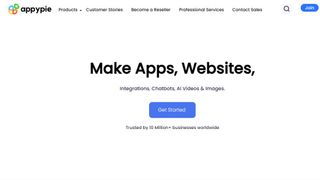 Website screenshot from Appy Pie (November 2024)