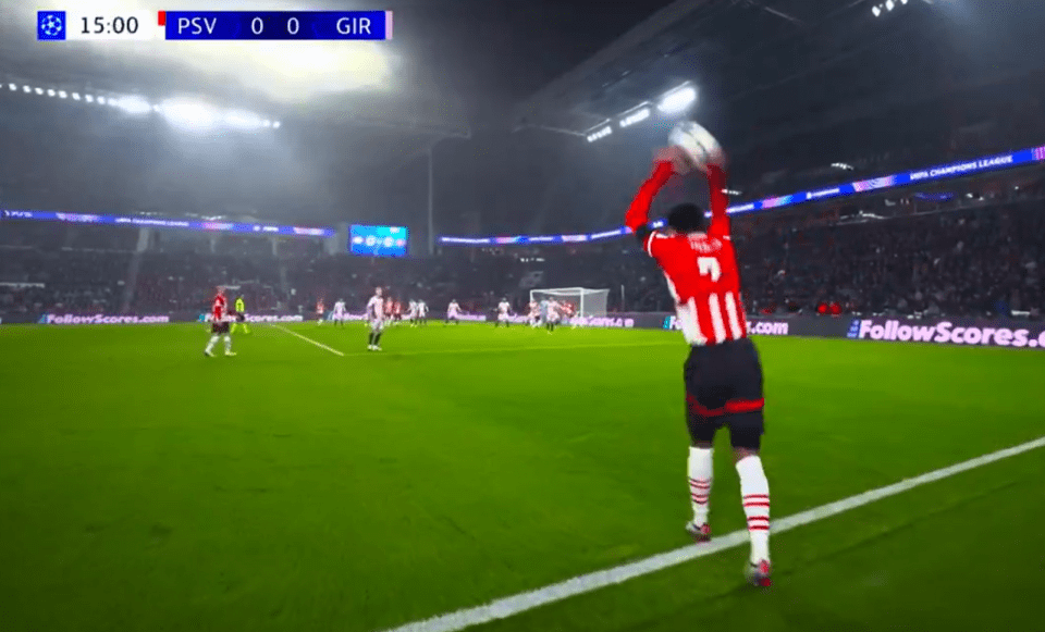 PSV star Malik Tillman took a throw-in with his foot on the pitch