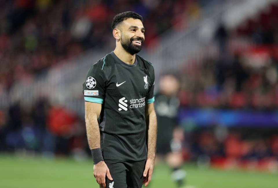 Liverpool's Mohamed Salah reacts after a missed opportunity during the UEFA Champions League, league stage match at Estadi Montilivi, Girona, Spain. Picture date: Tuesday December 10, 2024. PA Photo. See PA story SOCCER Liverpool. Photo credit should read: Liam McBurney/PA Wire. RESTRICTIONS: Use subject to restrictions. Editorial use only, no commercial use without prior consent from rights holder.