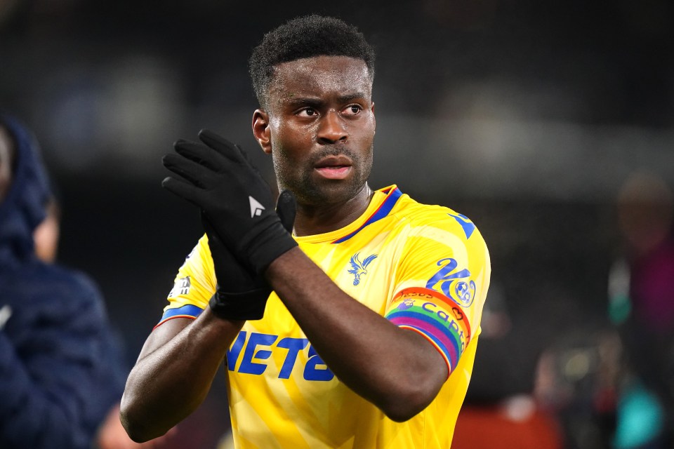 Crystal Palace captain Marc Guehi wrote a message on his armband for the last two games