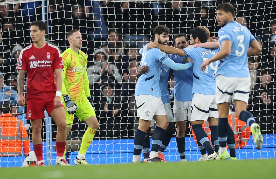 Manchester City got back to winning ways against Nottingham Forest with a 2-0 win