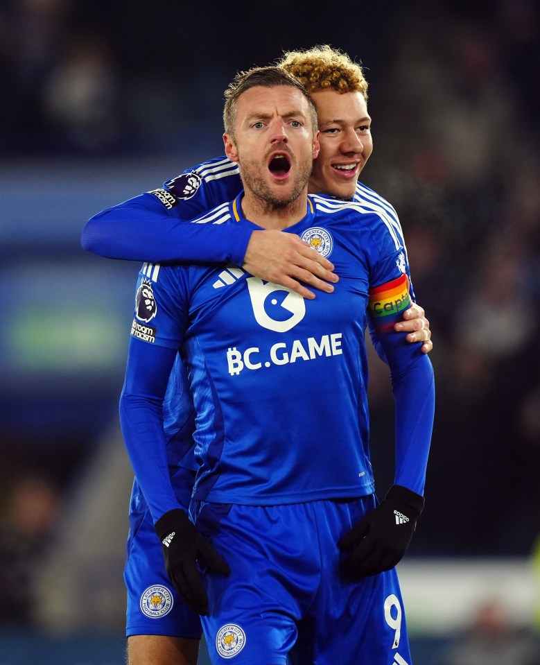 Vardy celebrates his opener