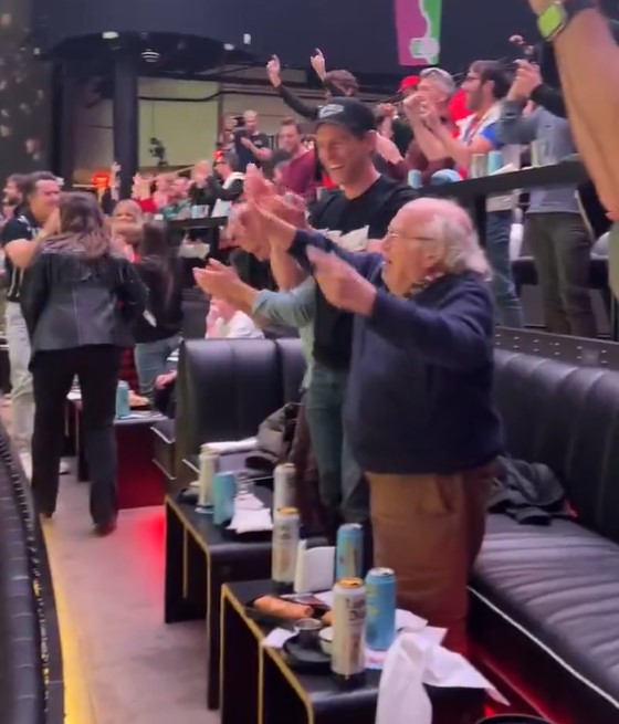 Danny DeVito celebrates Wrexham's late winner