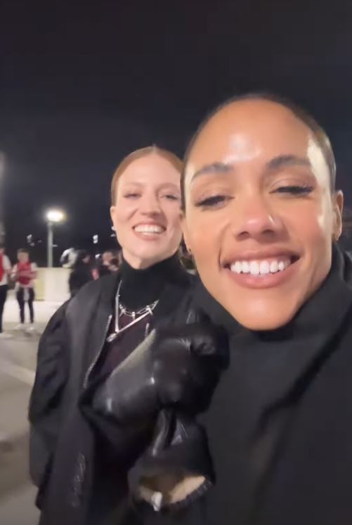 Scott and Glynne beamed outside the stadium after the game