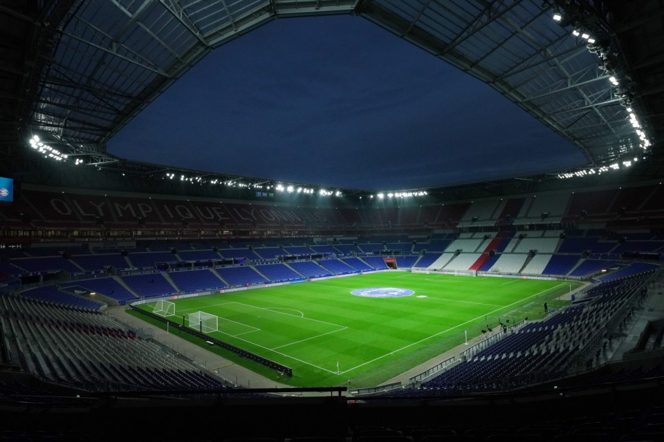 LYON, FRANCE - NOVEMBER 10: General view outside view of the Groupama stadium prior to the UEFA Women's Champions League group D match between Olympique Lyon and Bayern München at Groupama Stadium on November 10, 2021 in Lyon, France. (Photo by Johannes Simon - UEFA/UEFA via Getty Images)