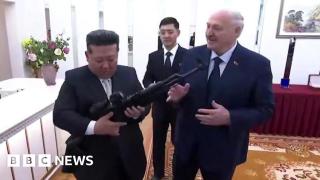 Belarus leader gifts rifle to North Korea's Kim as they sign friendship treaty
