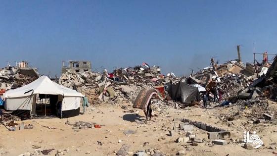 Video. Palestinians Return to Northern Gaza, Setting Up Tents Amidst Ruins
