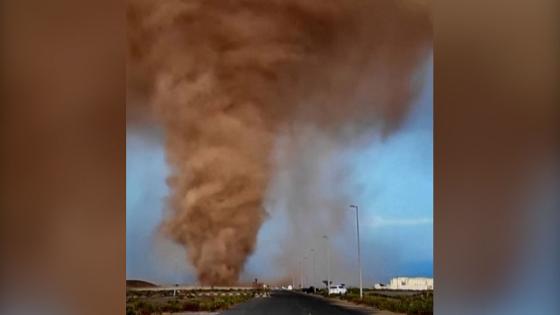 Video. Stunning footage of huge dust tornado swirling near Sharjah in UAE