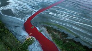 Video. Bright red river outside Buenos Aires sparks fears of pollution