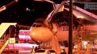 Video. Korean Airbus catches fire at airport, all passengers evacuated