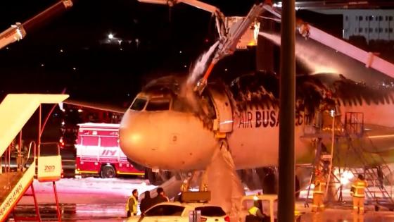 Video. Korean Airbus catches fire at airport, all passengers evacuated