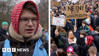 'I don't want to be part of this war machine': Young Germans protest against military service plans