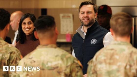 JD Vance serves Thanksgiving meals to troops