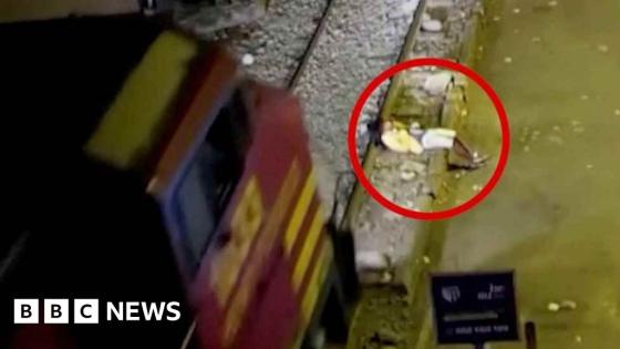 Lucky escape for man hit by Peru train