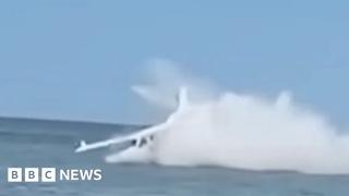 Moment pilot is rescued after emergency water landing
