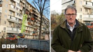 BBC reports from site of Russian strike in Kyiv