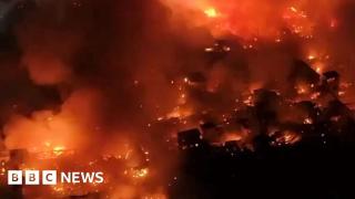 Huge fire rips through residential homes in Manila
