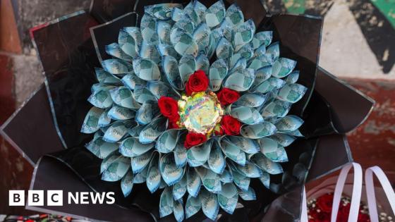 Kenyans drop flowers for Valentine's bouquets of cash. Not everyone is impressed
