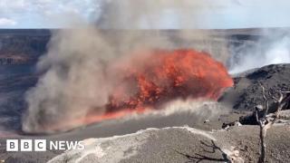 Hawaii’s Kilauea volcano erupts creating lava fountain