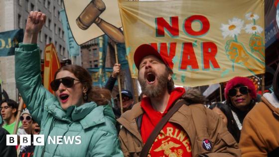 No Kings protesters across the US rally against Donald Trump