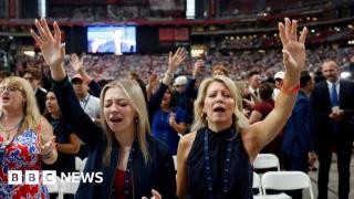 Prayer, tears and a Trump-Musk handshake at Kirk memorial