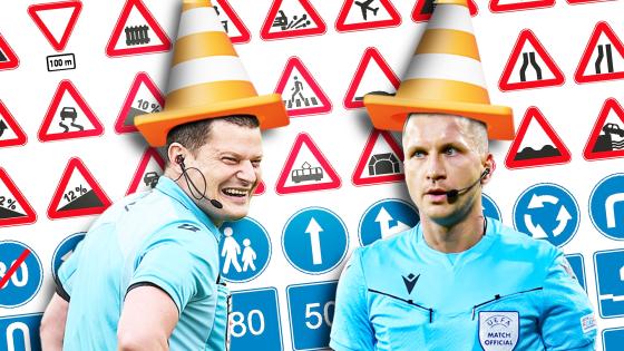 Uefa issue two referees with huge bans after drunkenly taking road sign before Champions League clash