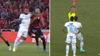 Striker given one of quickest red cards in football history as he’s sent off after THREE SECONDS