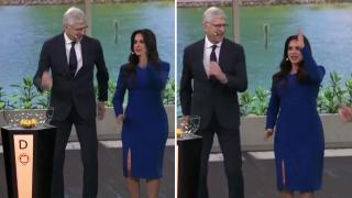 Football fans say ‘I’m dying of cringe’ as Arsene Wenger DANCES on stage at live Fifa Club World Cup draw
