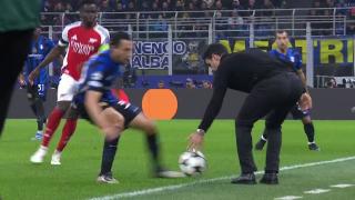 Mikel Arteta is booked after trying to pick up the ball while it’s still IN PLAY in bizarre scenes during Arsenal loss