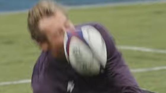 Peter Crouch gets hit in the face and Joe Cole screams in terror as football legends try hand at new sport