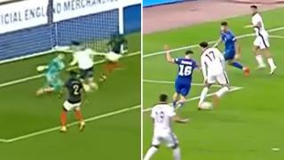 Newly emerged footage shows Curtis Jones has scored same goal for England before after incredible flick against Greece
