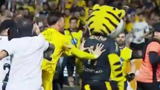 Club mascot provokes opposition players, starts a fight, gets sent off and then does Ronaldo’s siu celebration