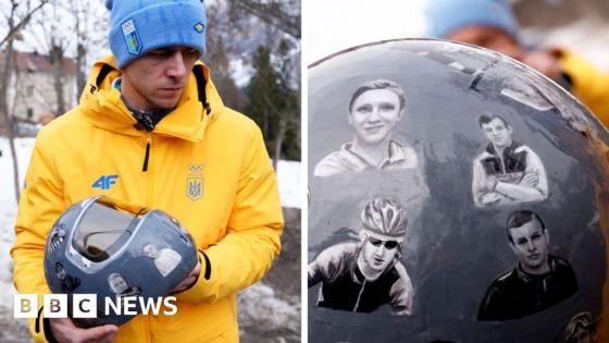 The war dead pictured on banned Ukrainian athlete's helmet