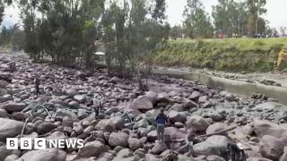 Drone footage shows scale of deadly Peru landslide