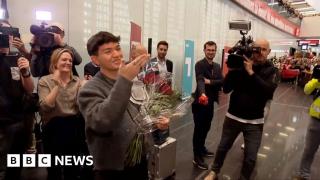 Eurovision winner JJ gets huge welcome home at Vienna airport