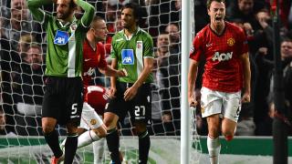 Throwback picture shows defender Ruben Amorim watching in horror as Jonny Evans scores AGAINST him for Man Utd