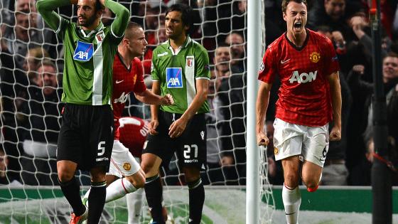 Throwback picture shows defender Ruben Amorim watching in horror as Jonny Evans scores AGAINST him for Man Utd