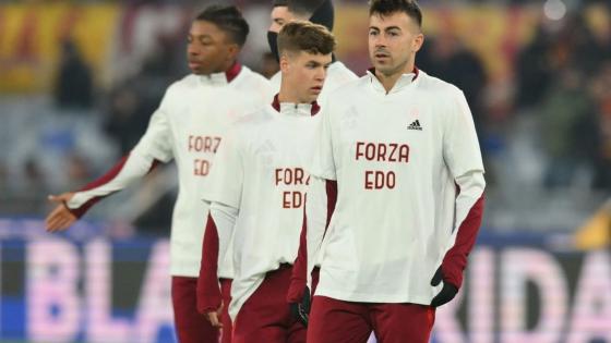 Edoardo Bove given incredible show of support in first Serie A match since collapse as Roma wear special t-shirts