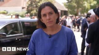 BBC outside Rabbi Schlanger’s funeral as mourners pay tribute