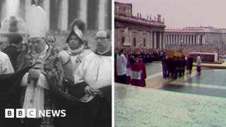 Archive video shows Pope funerals through the years