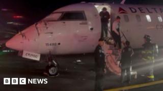 Aftermath of Delta planes colliding at LaGuardia