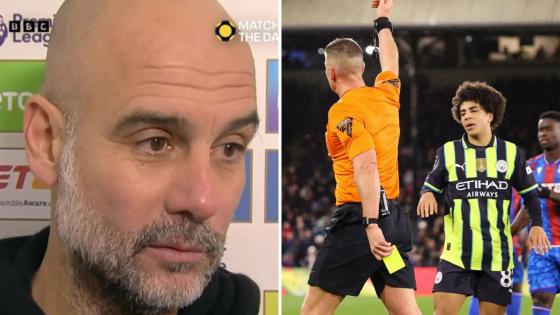 Beleaguered Man City boss Pep Guardiola involved in bizarre interview when discussing Rico Lewis red card