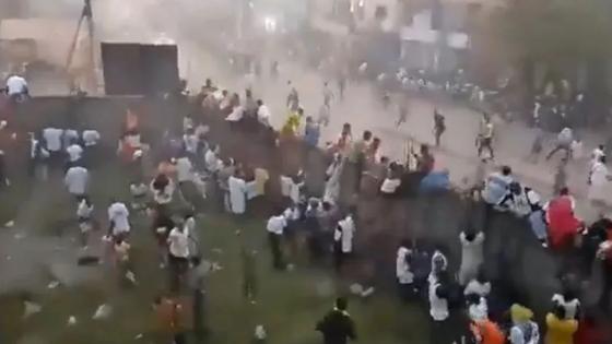 Fears up to 100 people dead in horror crush at football match in Guinea as shock footage shows fans trying to escape