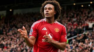 Joshua Zirkzee’s gun goal celebration explained after Man Utd star’s double against Everton